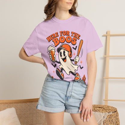 Here for the Boos Baseball Halloween Comfort Colors Tee