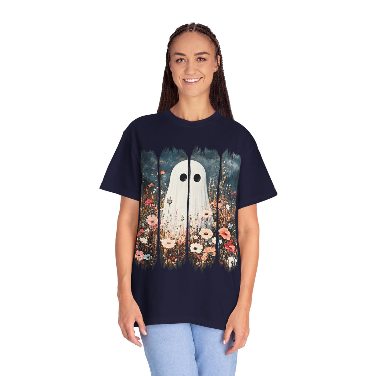 Floral Ghost Wildflower Halloween Comfort Colors T-Shirt