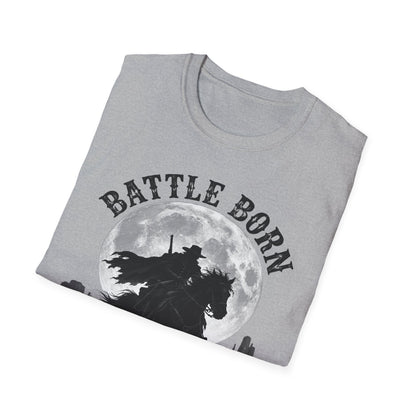 Battle Born Shadow Raised 1864 Shirt – Dark Western Horseman Moon Tee