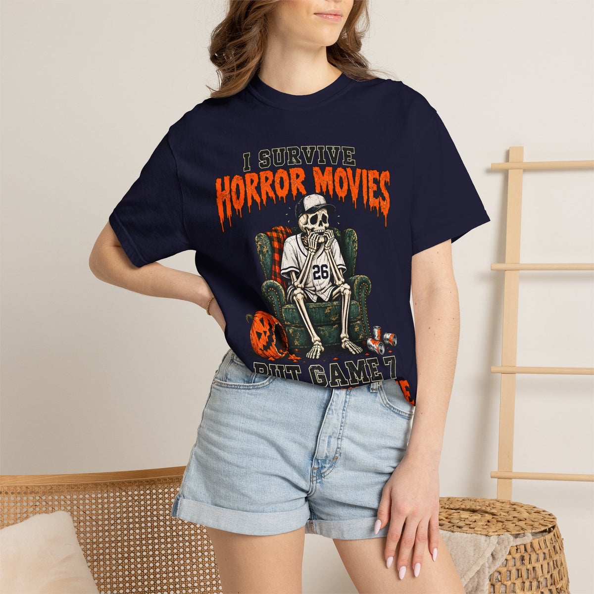 Horror Movies Game 7 Baseball Comfort Colors T-Shirt