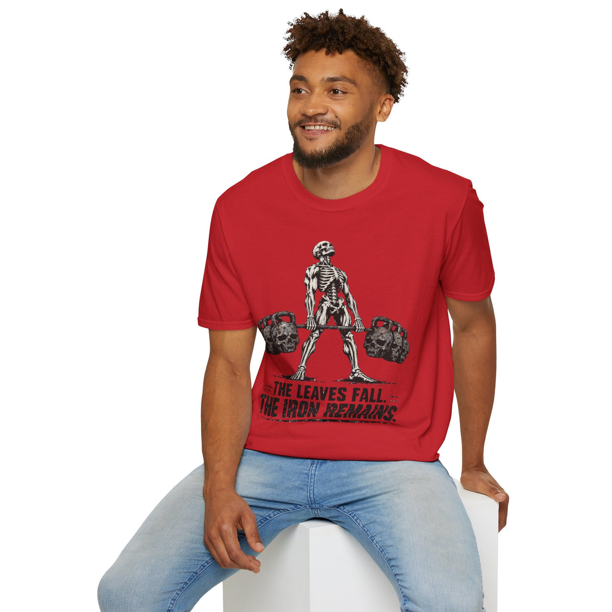 The Leaves Fall The Iron Remains Shirt – Skeleton Deadlift Gym Fall Tee