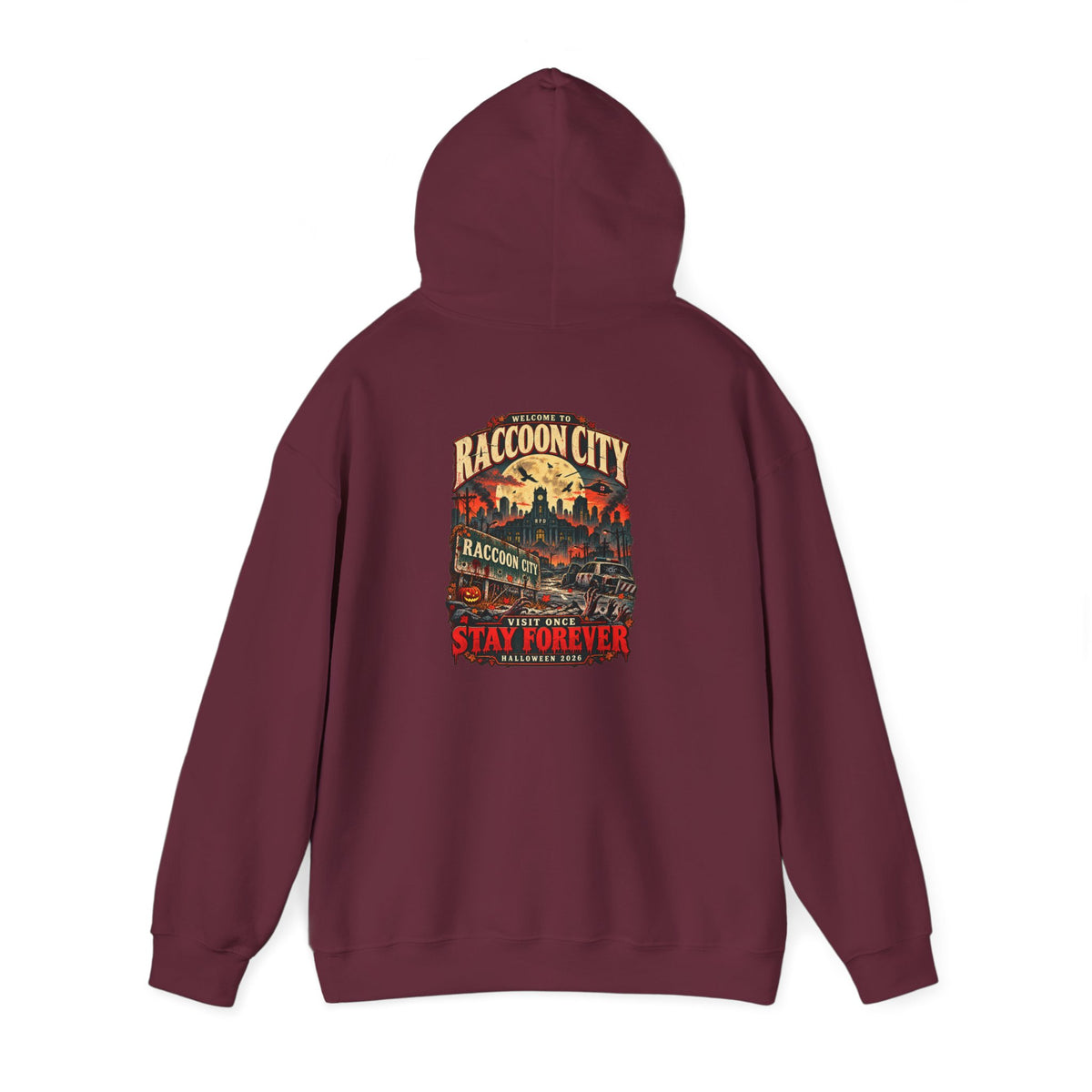 Welcome to Raccoon City Halloween 2026 Gildan 18500 Hoodie