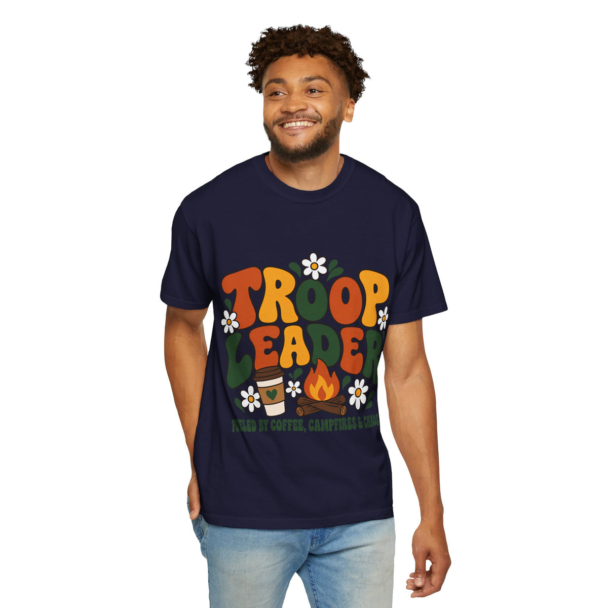 Troop Leader Coffee Campfires Chaos Comfort Colors Tee