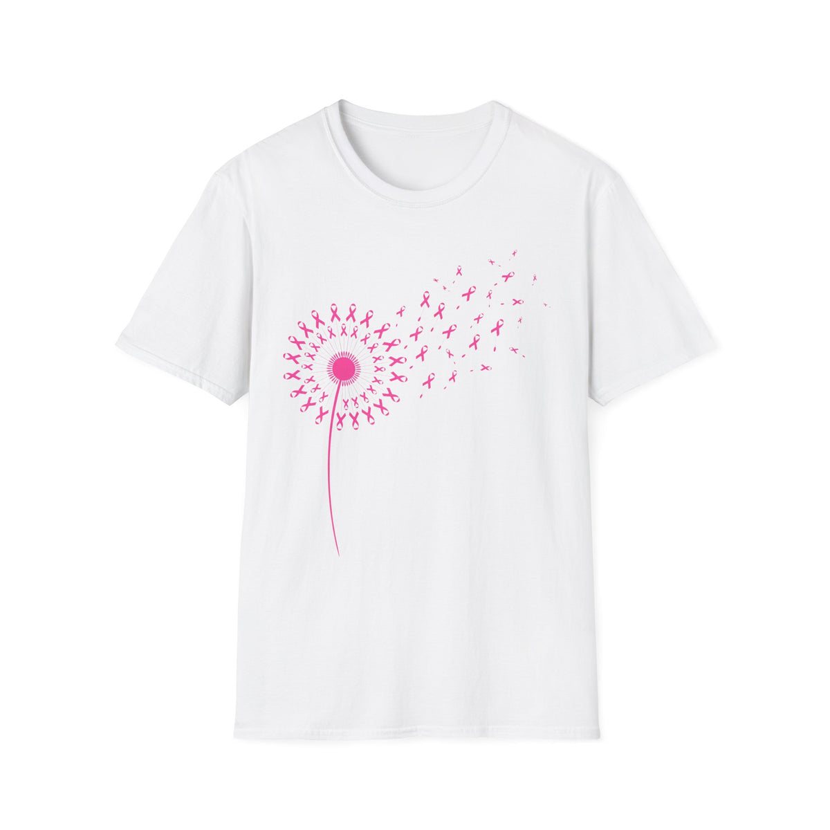 Pink Ribbon Dandelion Breast Cancer Awareness Tee