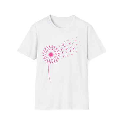 Pink Ribbon Dandelion Breast Cancer Awareness Tee