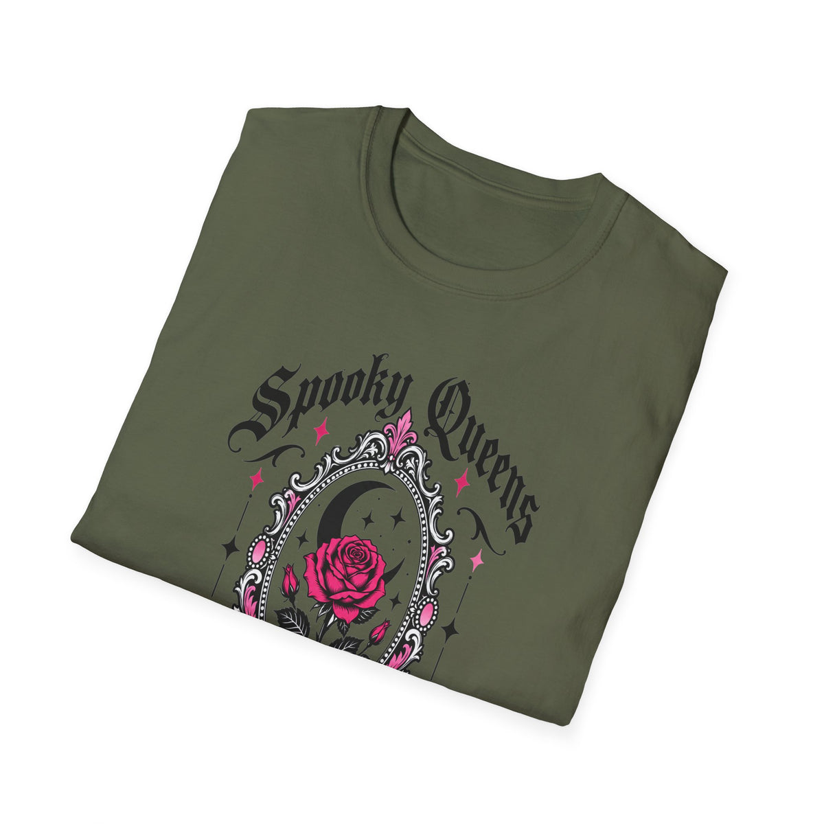 Spooky Queens Are Born In October Shirt – Gothic Rose Halloween Birthday Tee