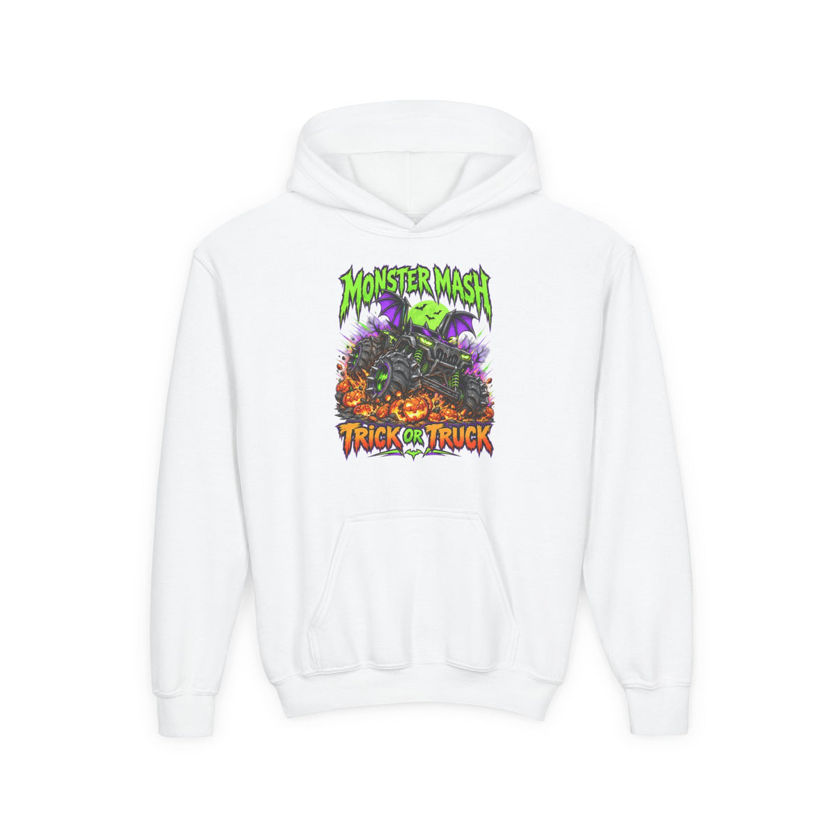 Monster Mash Trick or Truck Youth Halloween Hoodie
