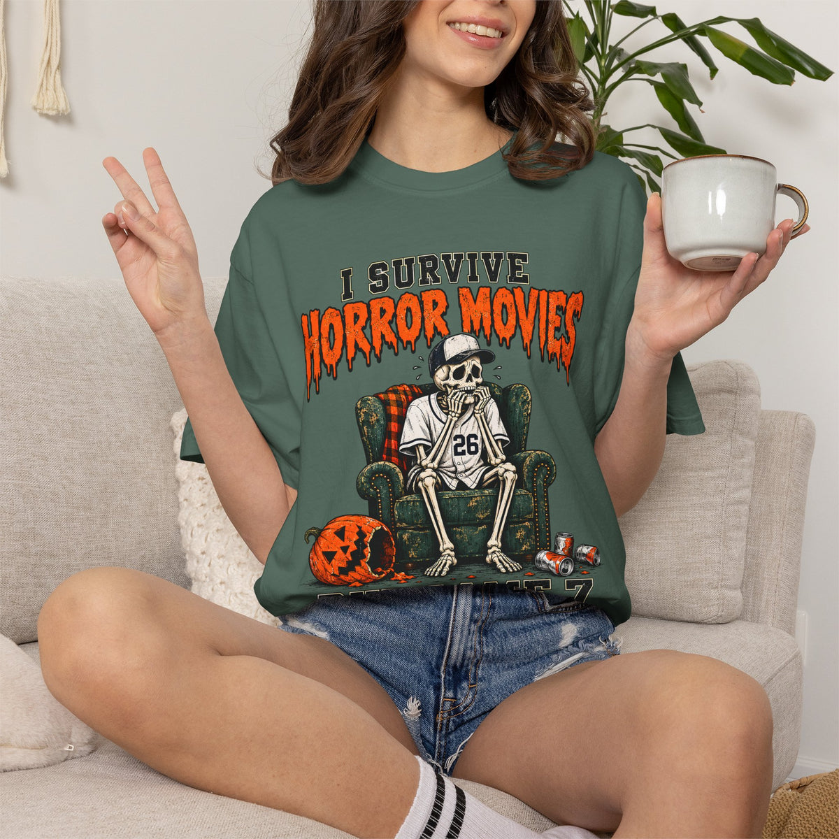 Horror Movies Game 7 Baseball Comfort Colors T-Shirt