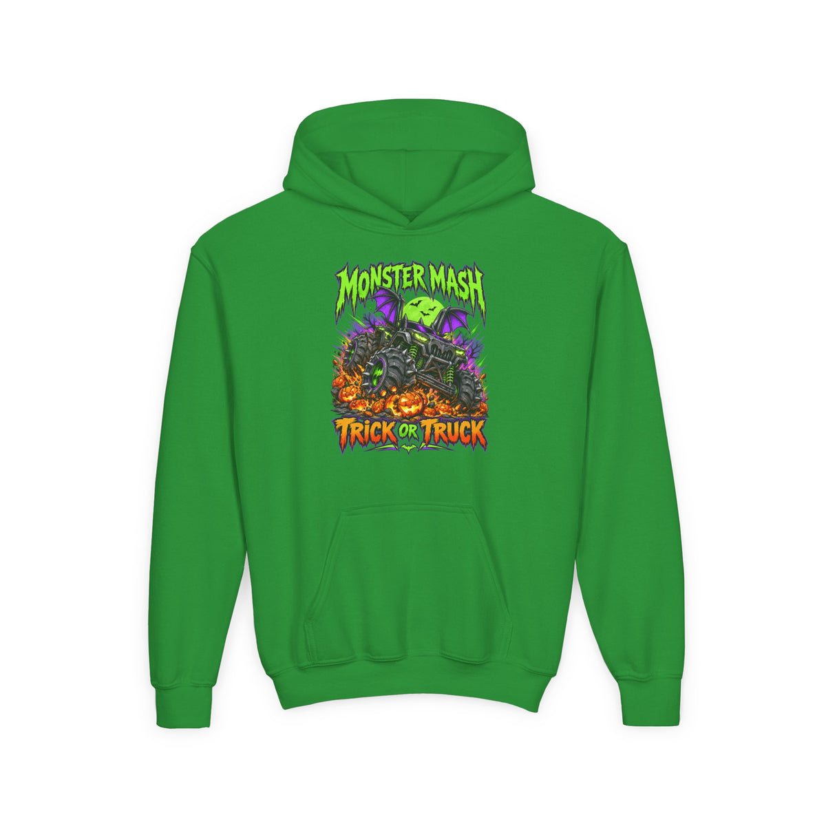 Monster Mash Trick or Truck Youth Halloween Hoodie