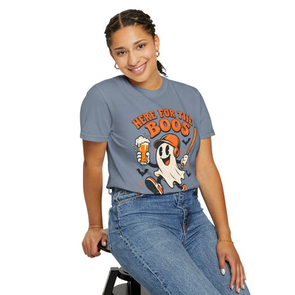 Here for the Boos Baseball Halloween Comfort Colors Tee