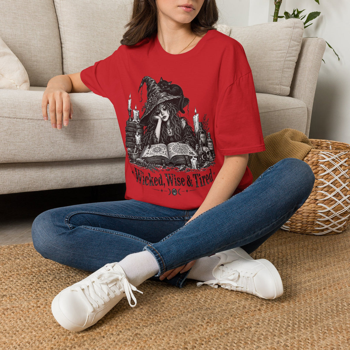 Wicked Wise & Tired Funny Exhausted Witch Mom T-Shirt