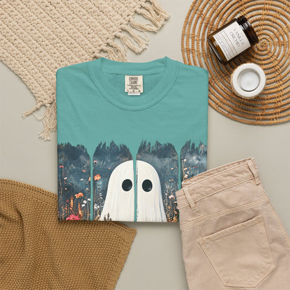 Floral Ghost Wildflower Halloween Comfort Colors T-Shirt