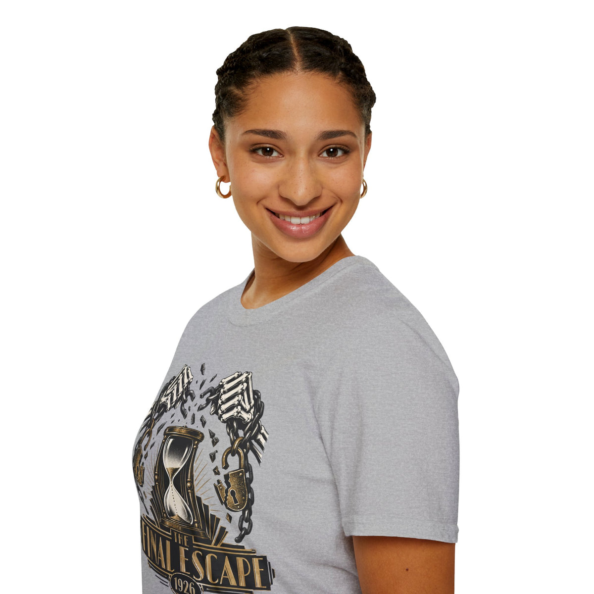 The Final Escape 1926 Shirt – Skeleton Chains Hourglass Art Deco Tee