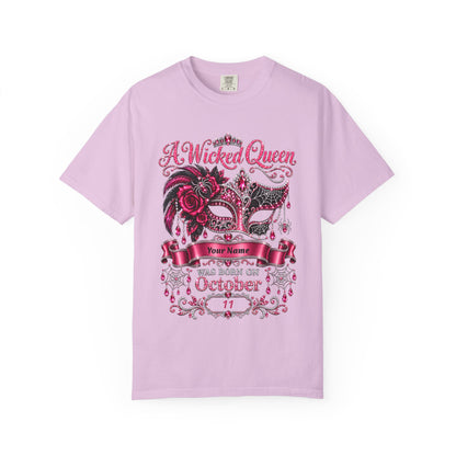 Personalized Wicked Queen October Birthday Comfort Colors Tee