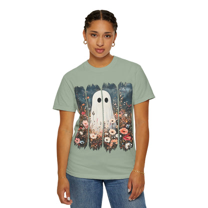 Floral Ghost Wildflower Halloween Comfort Colors T-Shirt