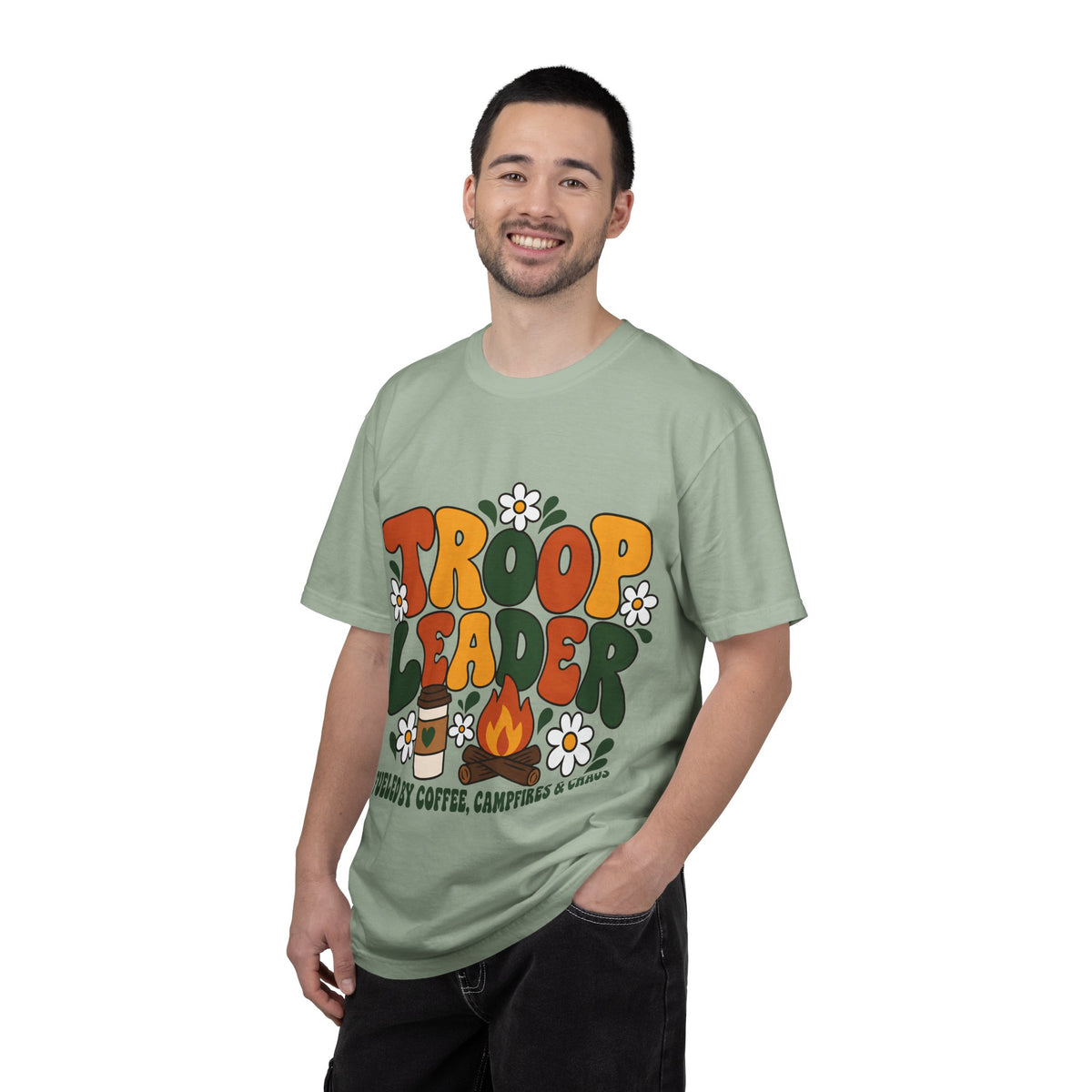 Troop Leader Coffee Campfires Chaos Comfort Colors Tee