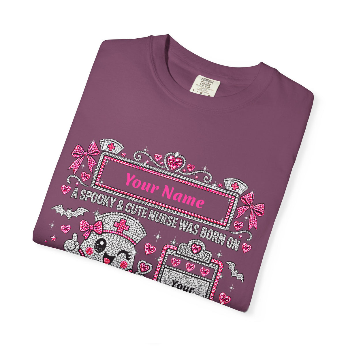 Personalized Spooky Cute Nurse October Birthday Comfort Colors Tee