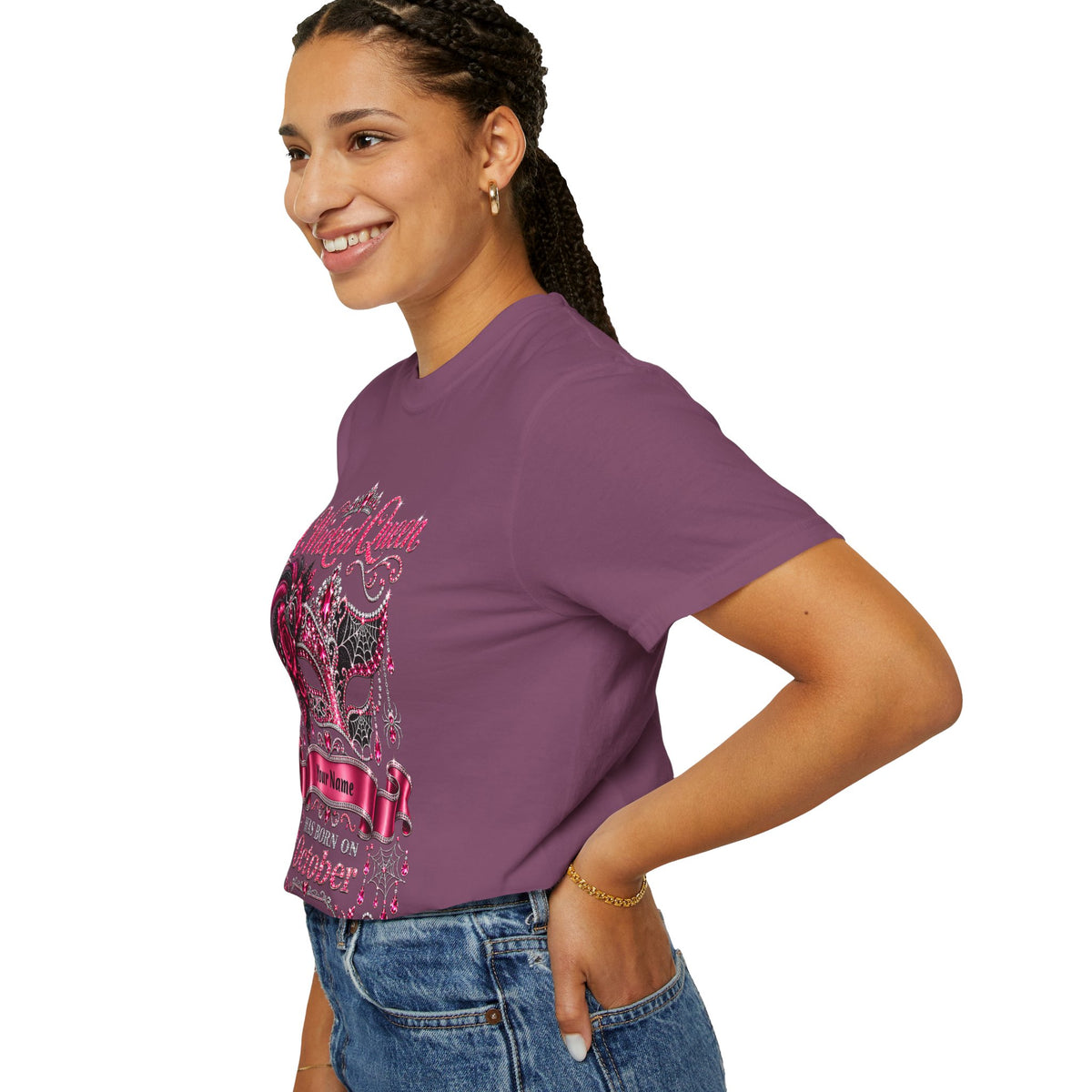 Personalized Wicked Queen October Birthday Comfort Colors Tee