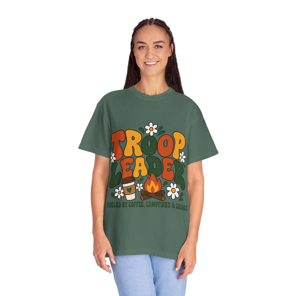 Troop Leader Coffee Campfires Chaos Comfort Colors Tee