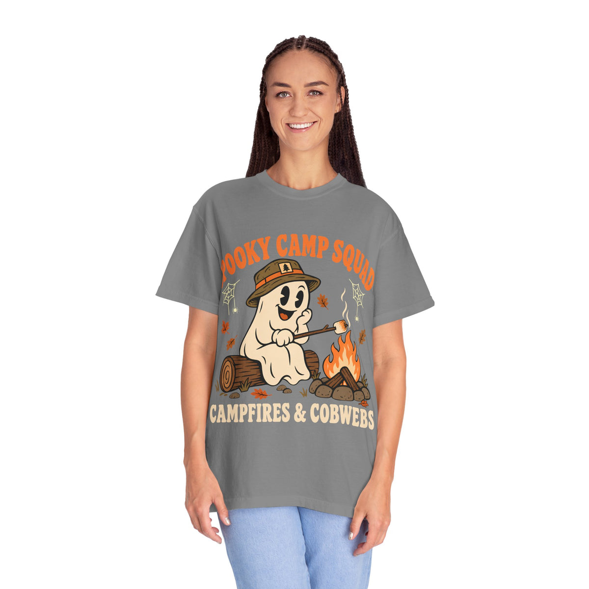 Spooky Camp Squad Campfires & Cobwebs Comfort Colors Tee