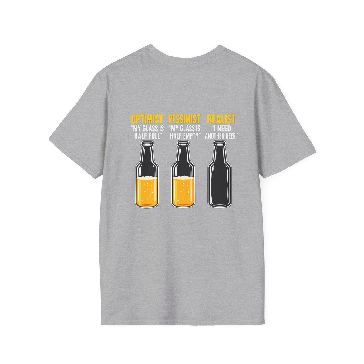 Optimist Pessimist Realist Beer Shirt – Funny Drinking Humor Graphic Tee