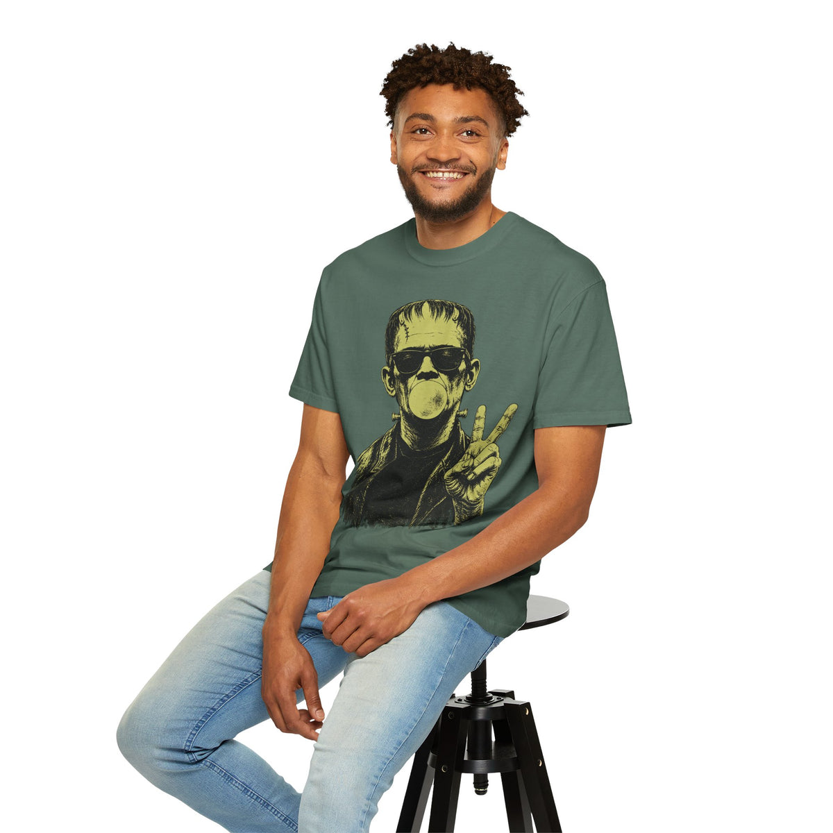 Frankenstein Bubblegum Peace Sign Comfort Colors T-Shirt