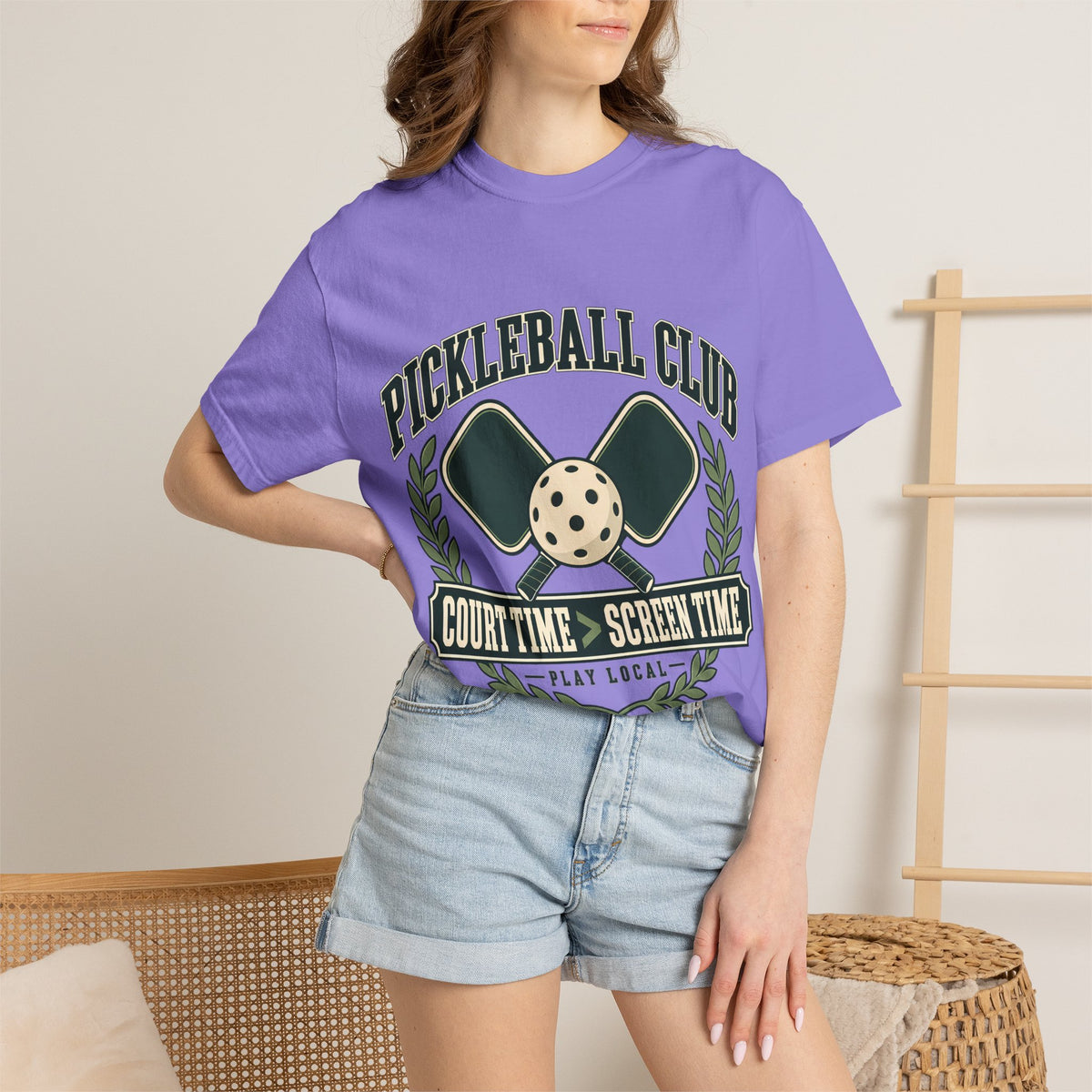 Pickleball Club Court Time Over Screen Time Comfort Colors Tee