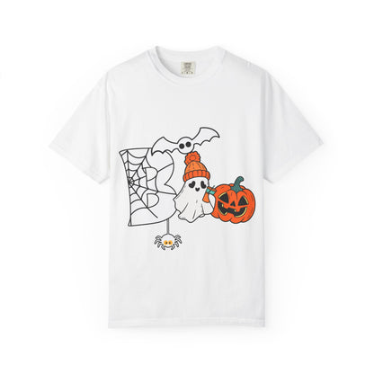 Cute Ghost Pumpkin Cozy Halloween Comfort Colors T-Shirt