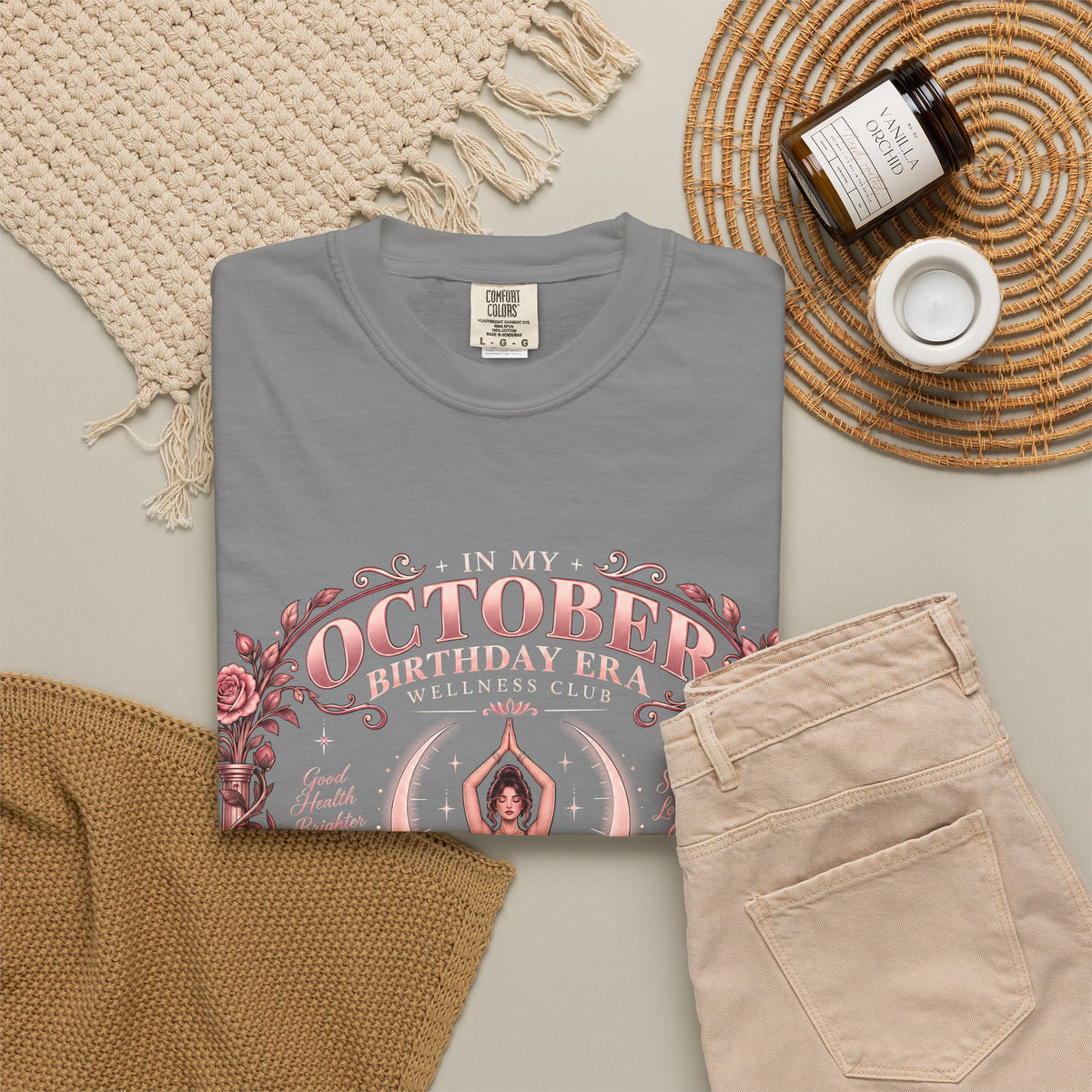 In My October Birthday Era Wellness Club Comfort Colors Tee