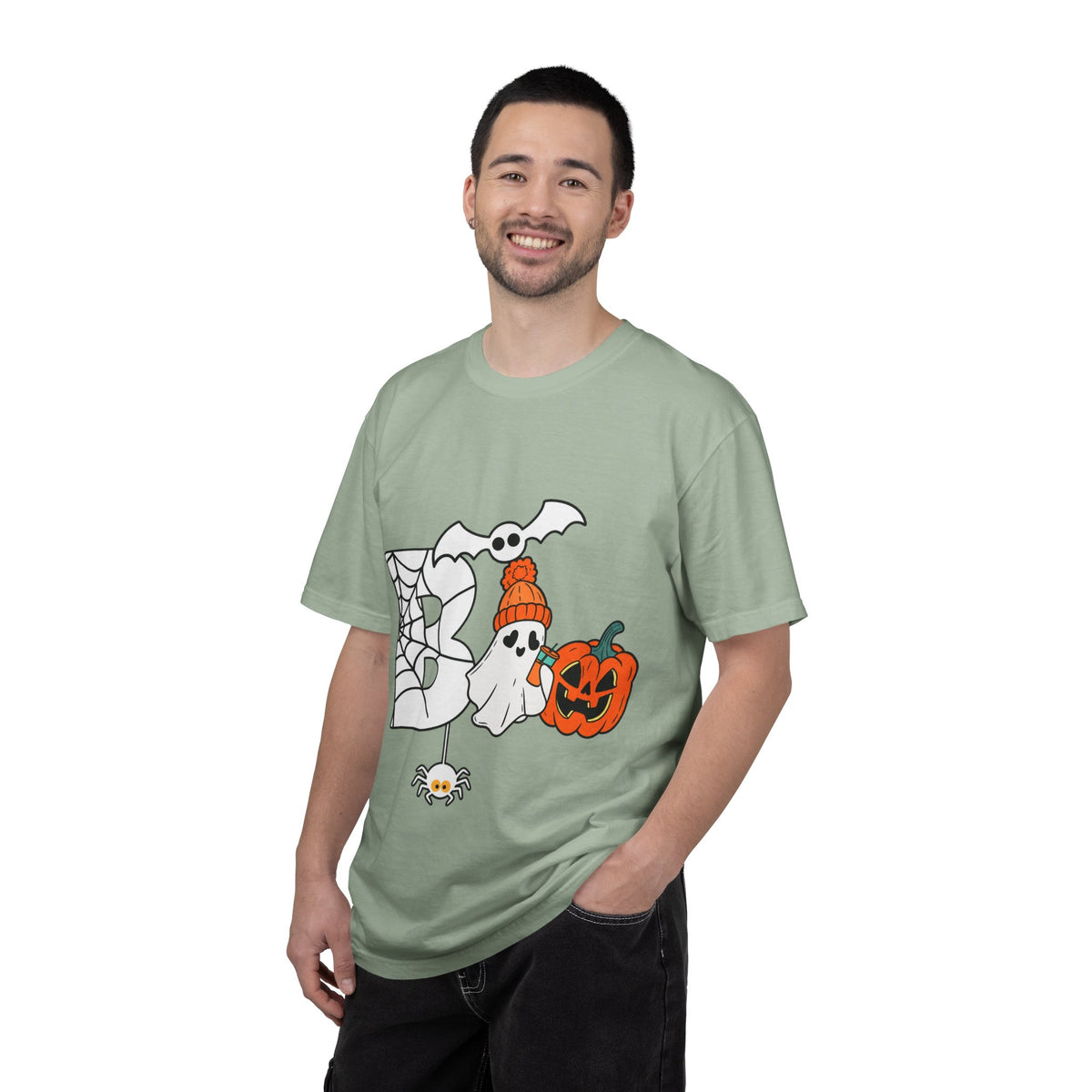 Cute Ghost Pumpkin Cozy Halloween Comfort Colors T-Shirt