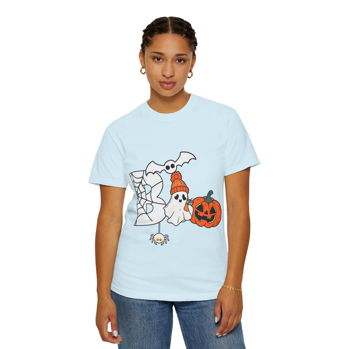 Cute Ghost Pumpkin Cozy Halloween Comfort Colors T-Shirt