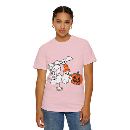Cute Ghost Pumpkin Cozy Halloween Comfort Colors T-Shirt