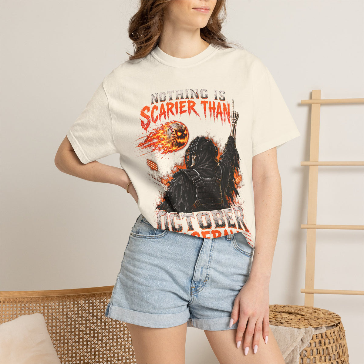 October Baseball Halloween Comfort Colors Graphic T-Shirt