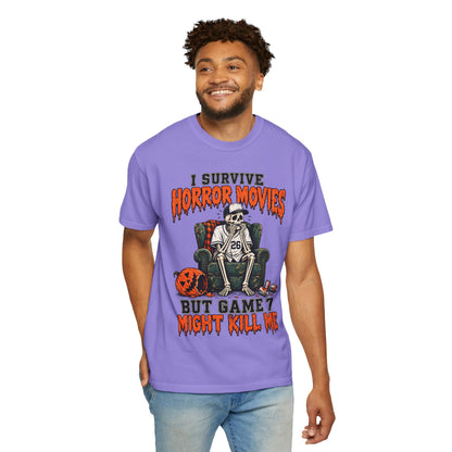 Horror Movies Game 7 Baseball Comfort Colors T-Shirt