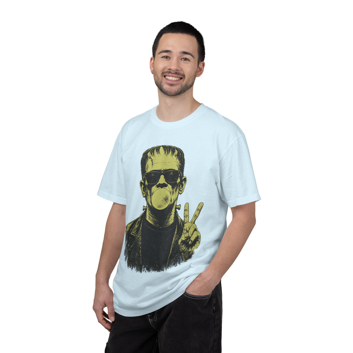 Frankenstein Bubblegum Peace Sign Comfort Colors T-Shirt