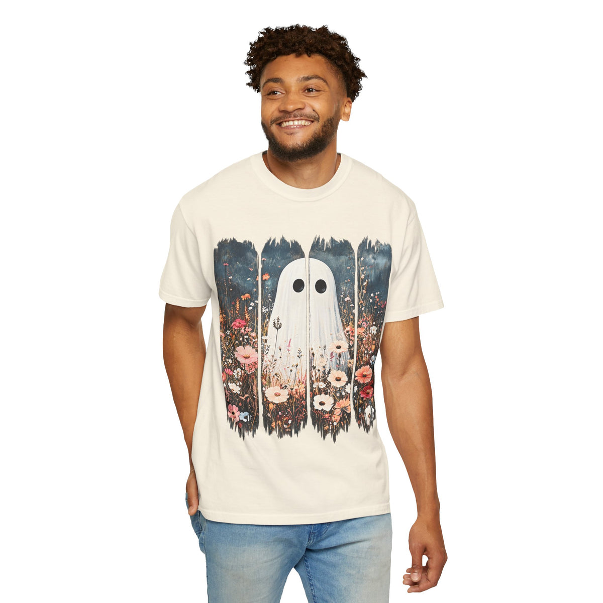 Floral Ghost Wildflower Halloween Comfort Colors T-Shirt