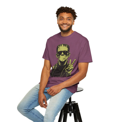 Frankenstein Bubblegum Peace Sign Comfort Colors T-Shirt