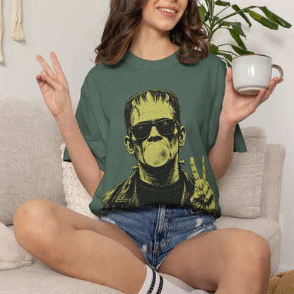 Frankenstein Bubblegum Peace Sign Comfort Colors T-Shirt