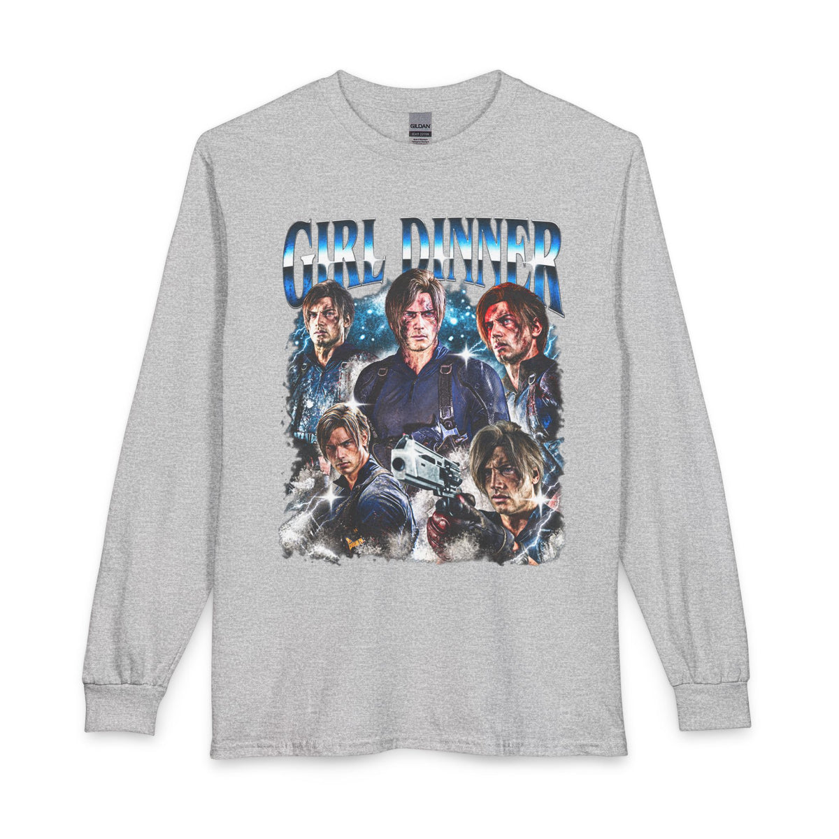 Girl Dinner Survival Horror Gildan Heavy Cotton Long Sleeve Tee