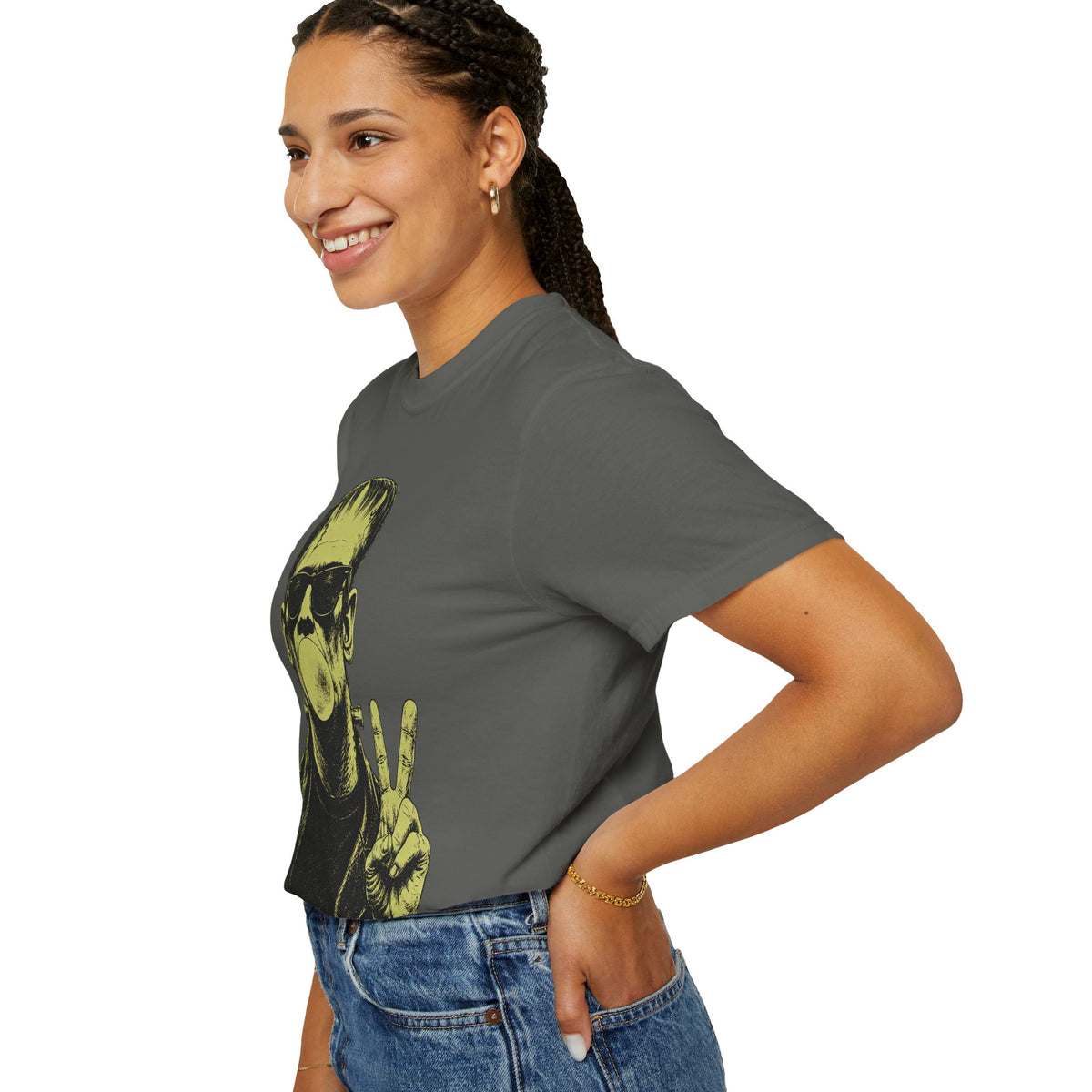 Frankenstein Bubblegum Peace Sign Comfort Colors T-Shirt