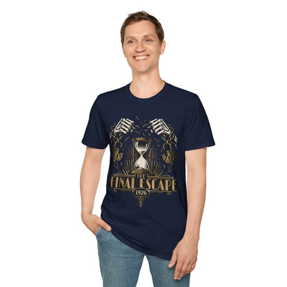 The Final Escape 1926 Shirt – Skeleton Chains Hourglass Art Deco Tee