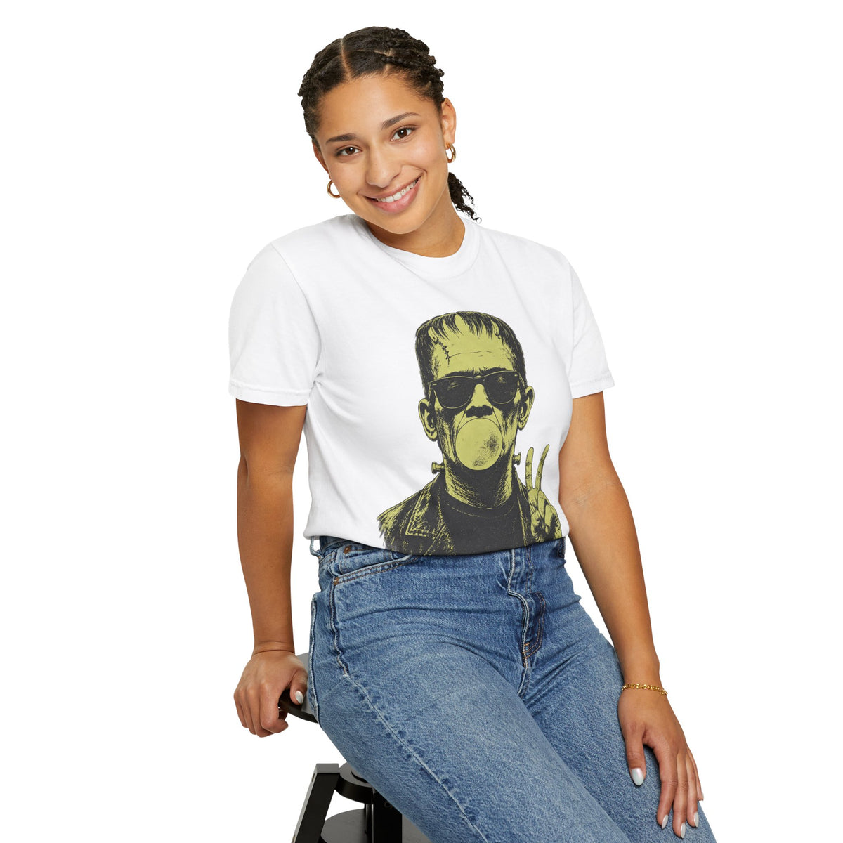 Frankenstein Bubblegum Peace Sign Comfort Colors T-Shirt