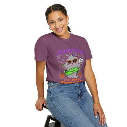 Personalized Spooky Queen October Birthday Comfort Colors Tee