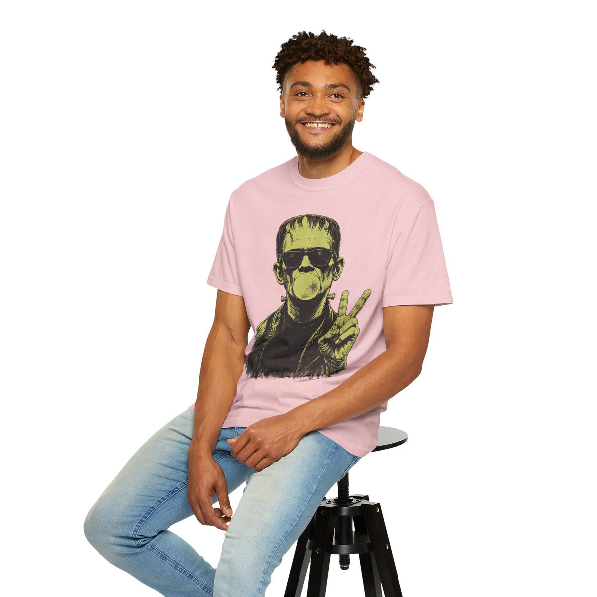 Frankenstein Bubblegum Peace Sign Comfort Colors T-Shirt