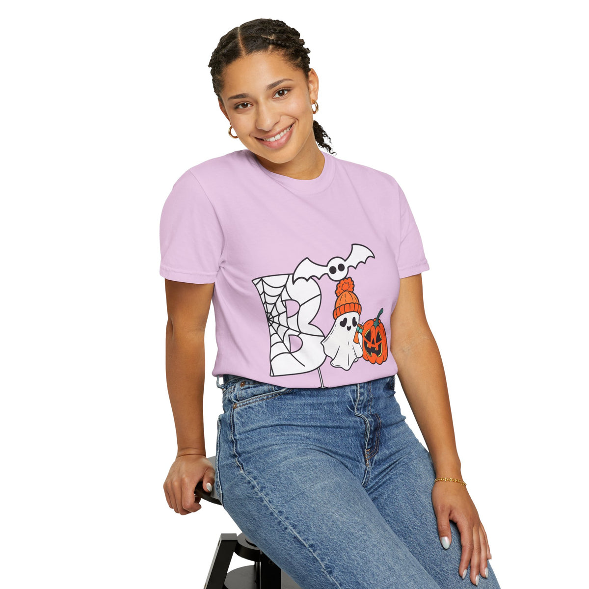 Cute Ghost Pumpkin Cozy Halloween Comfort Colors T-Shirt