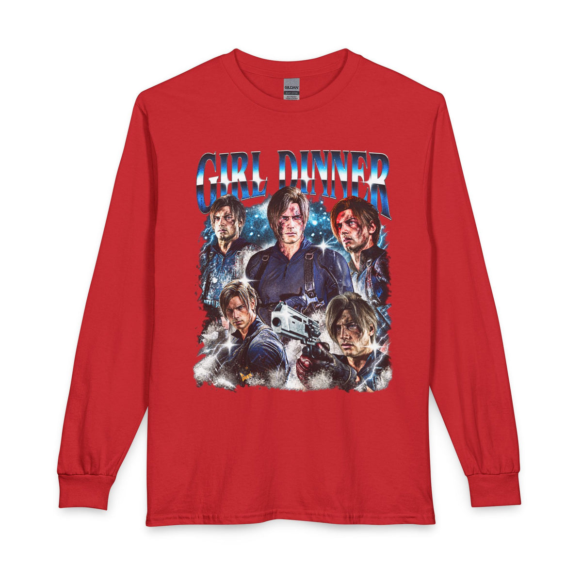 Girl Dinner Survival Horror Gildan Heavy Cotton Long Sleeve Tee