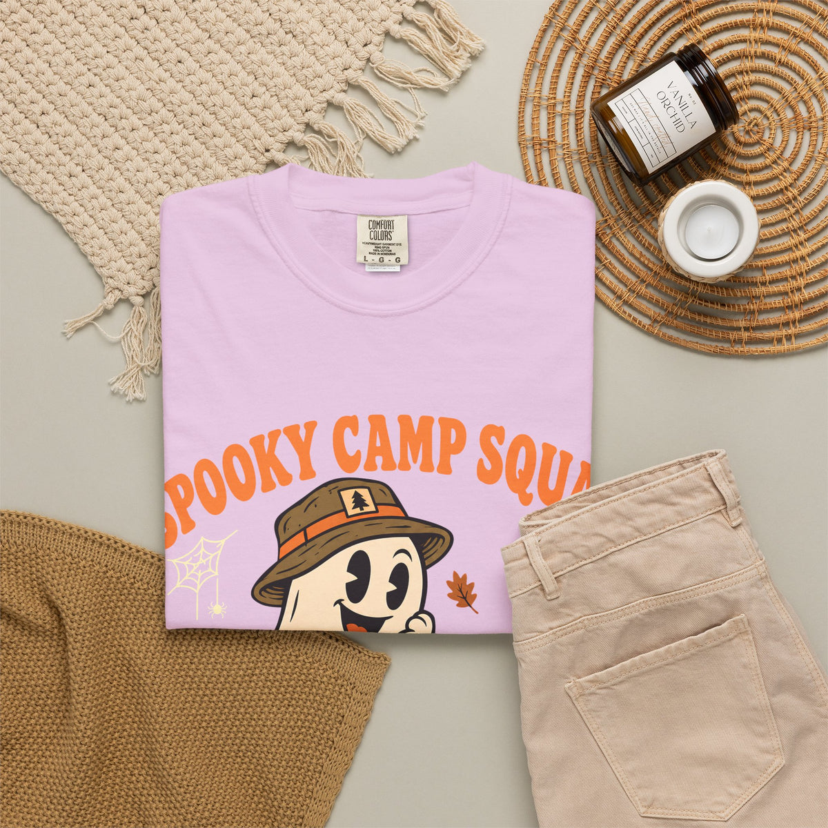 Spooky Camp Squad Campfires & Cobwebs Comfort Colors Tee