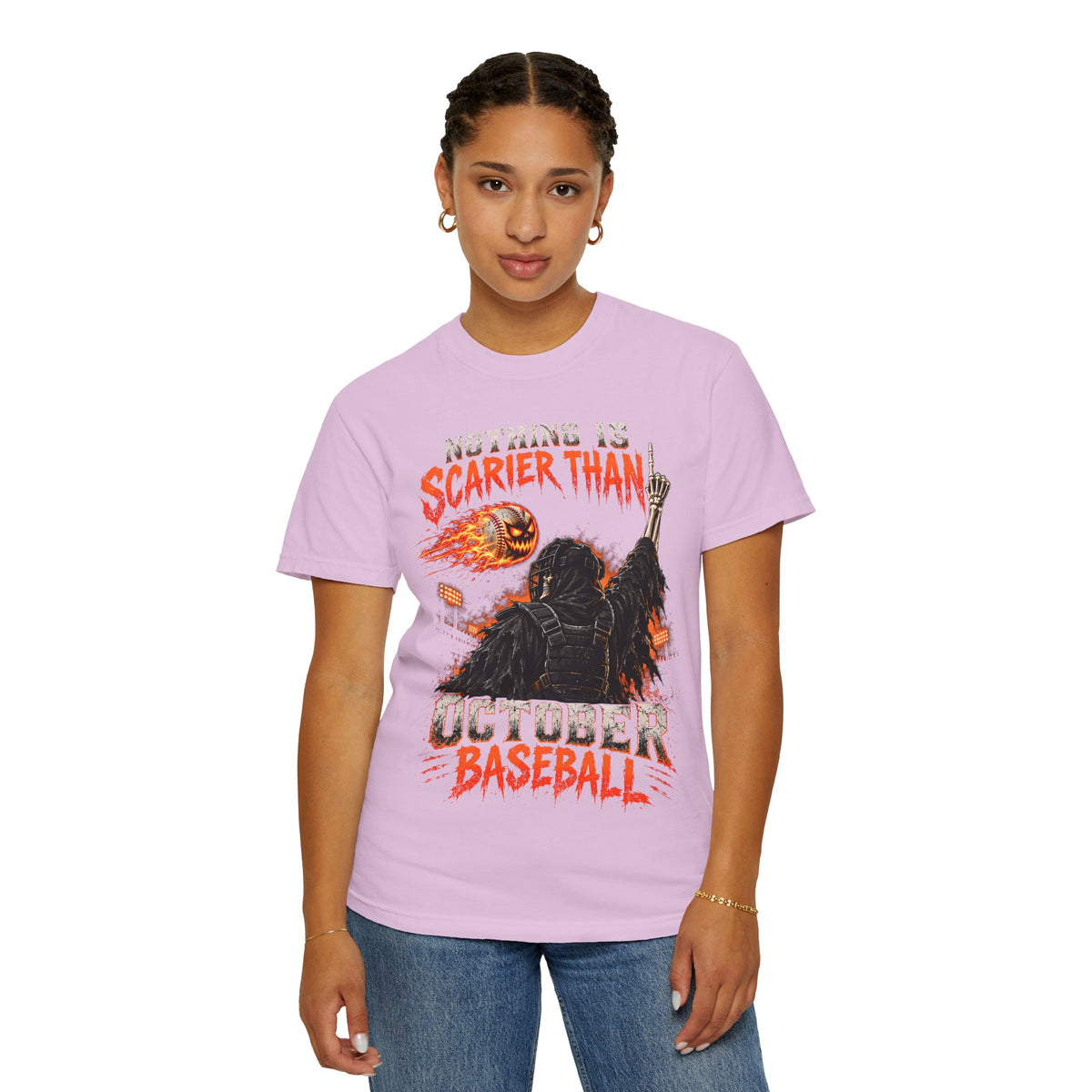 October Baseball Halloween Comfort Colors Graphic T-Shirt