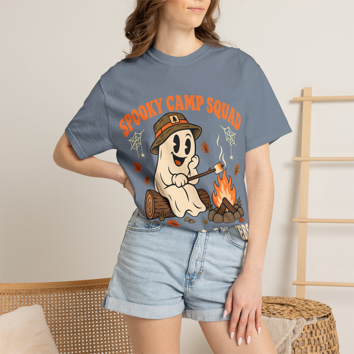Spooky Camp Squad Campfires & Cobwebs Comfort Colors Tee