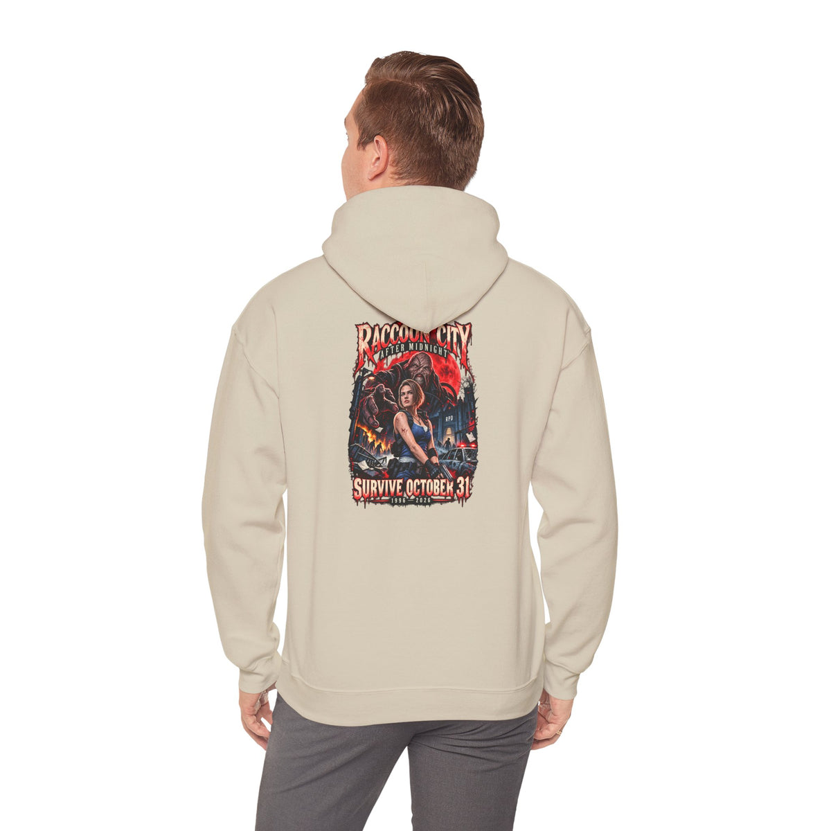 Raccoon City After Midnight Halloween Gildan 18500 Hoodie